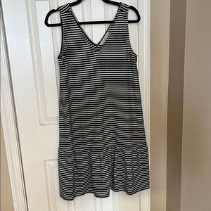 LOFT Monochrome Striped Dress